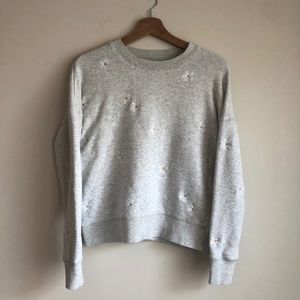 Madewell Daisy Embroidered Mainstay Sweatshirt Small